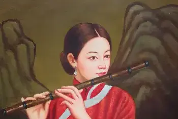 油画赏析 | 陈逸飞早期作品《吹笛仕女》