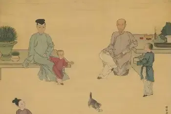 传世国画赏析 | 顾铭作品《允禧训经图》欣赏