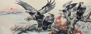 国画赏析 | 李苦禅丈二《远瞻山河壮》堪为神来之笔