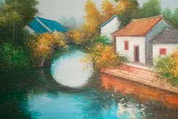 油画赏析 | 陈逸飞油画作品《江南水乡》，同系列作品中最精彩的一件！